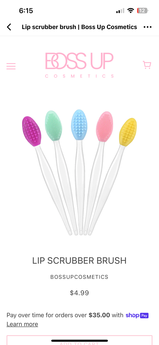 Lip brush scrubber